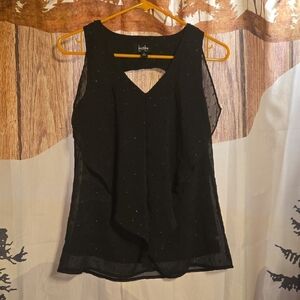 Lush Black Asymmetrical Cut Out Tank Top